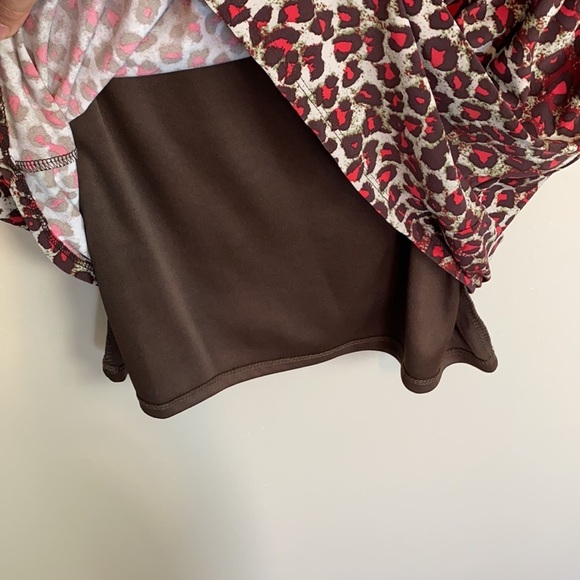 NWT Nine West Brown And Red Cheetah Mini Dress 12 - Picture 8 of 11